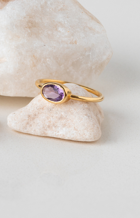 Anel stone oval | ametista