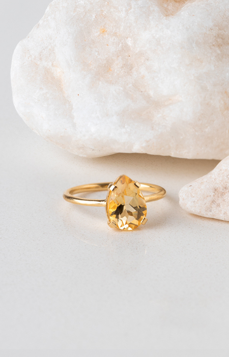 Anel stone gota | citrino
