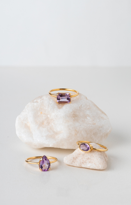Anel stone oval | ametista
