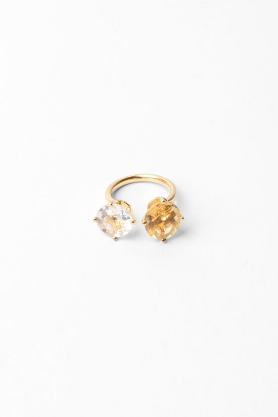 Anel toast | cristal e citrino
