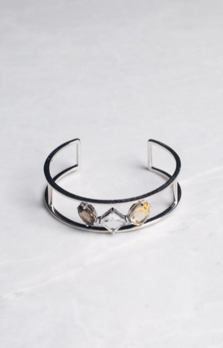 Bracelete caminhos pedras | fumê, cristal e citrino