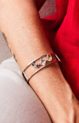 Bracelete caminhos pedras | fumê, cristal e citrino