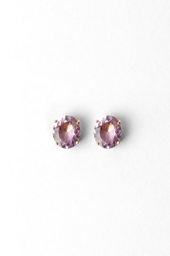 Brinco stone | oval ametista