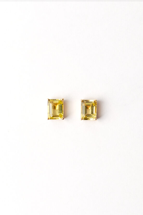 Brinco stone | retangular green gold