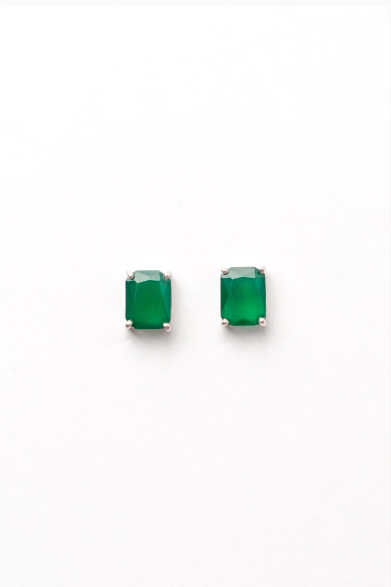Brinco stone | retangular crisoprásio