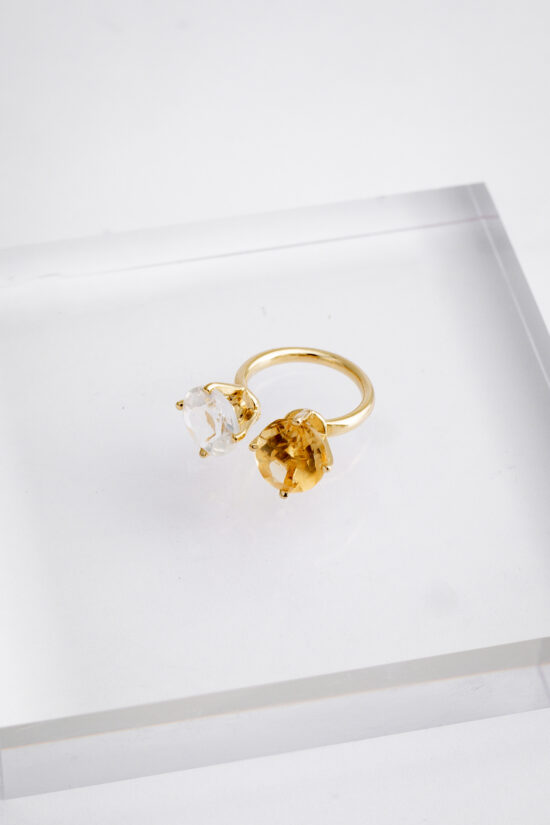 Anel toast | cristal e citrino