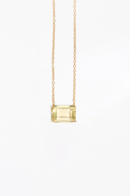Colar stone | retangular green gold