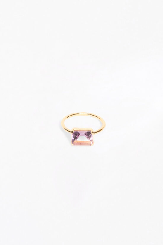 Anel stone retangular | ametista