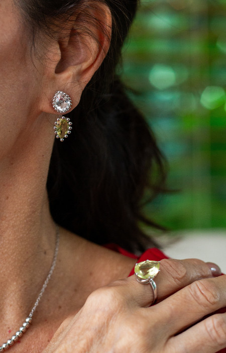 Anel drop | green gold