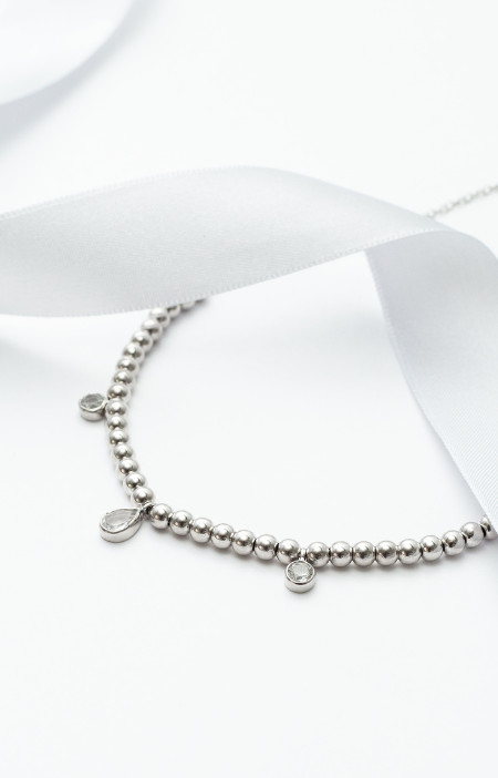 Colar choker drop | topázio branco