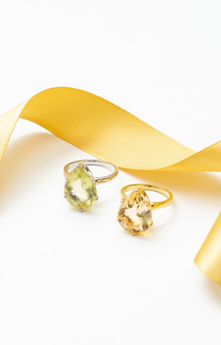 Anel drop | green gold
