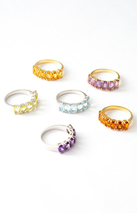 Anel multi retangular | ametista