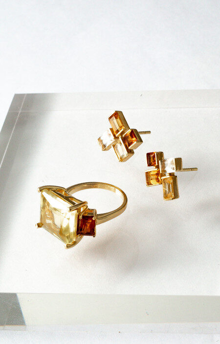 Anel Baguete | green gold
