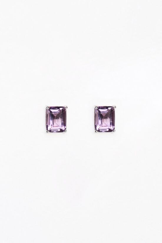 Brinco stone | retangular ametista