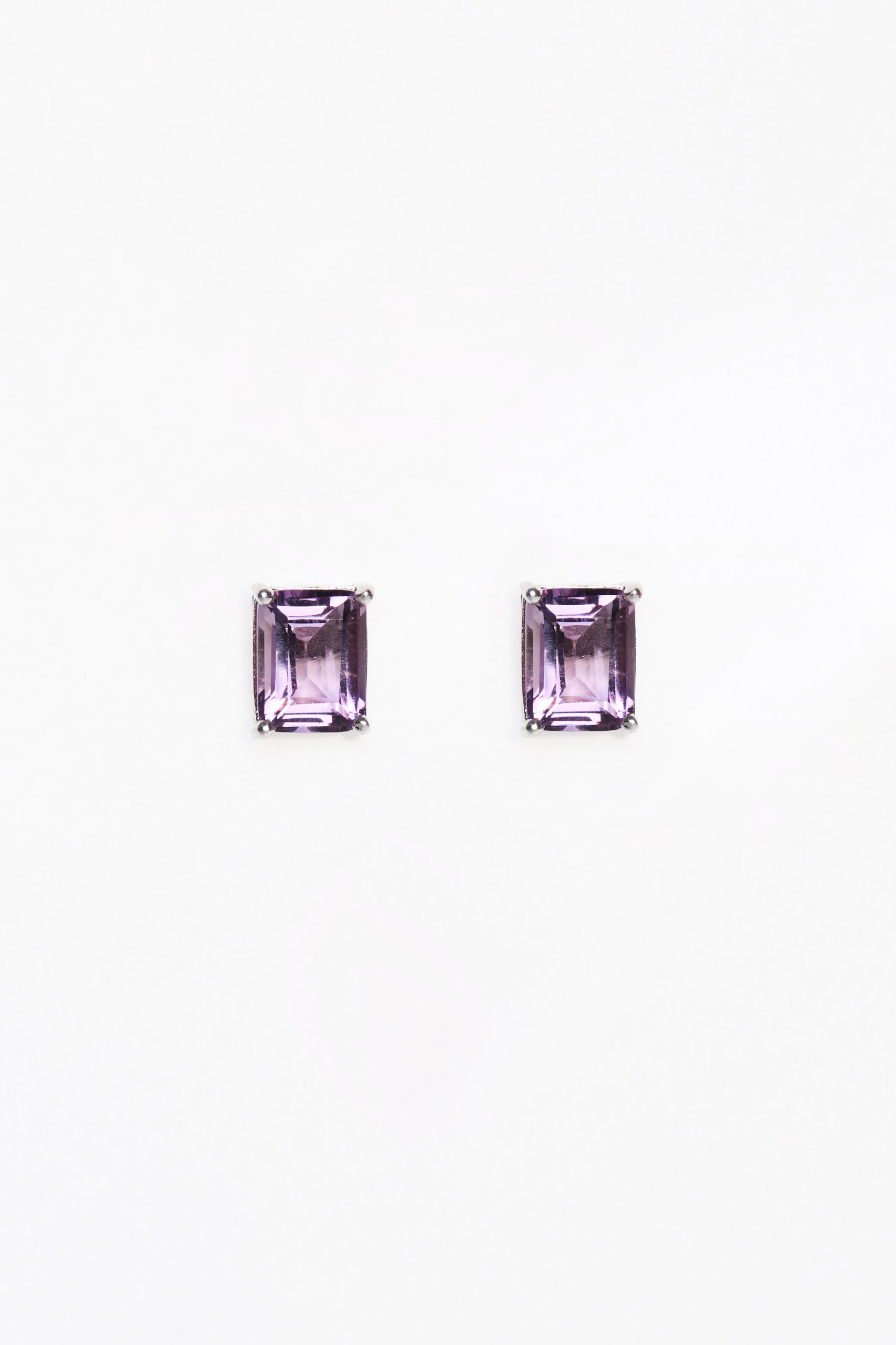 Brinco stone | retangular ametista