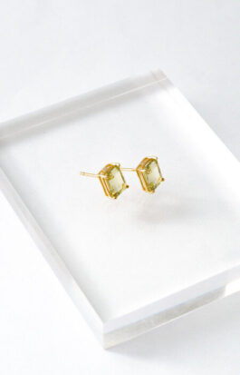 Brinco stone | retangular green gold