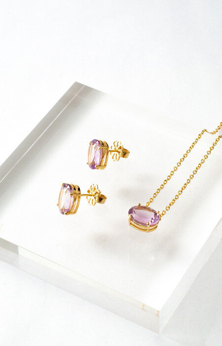 Colar stone | oval ametista