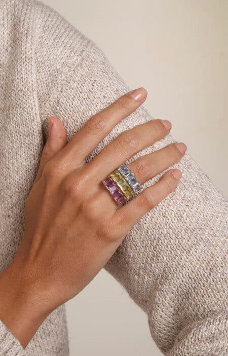 Anel multi retangular | ametista