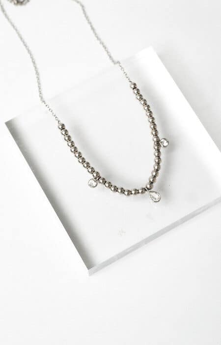Colar choker drop | topázio branco
