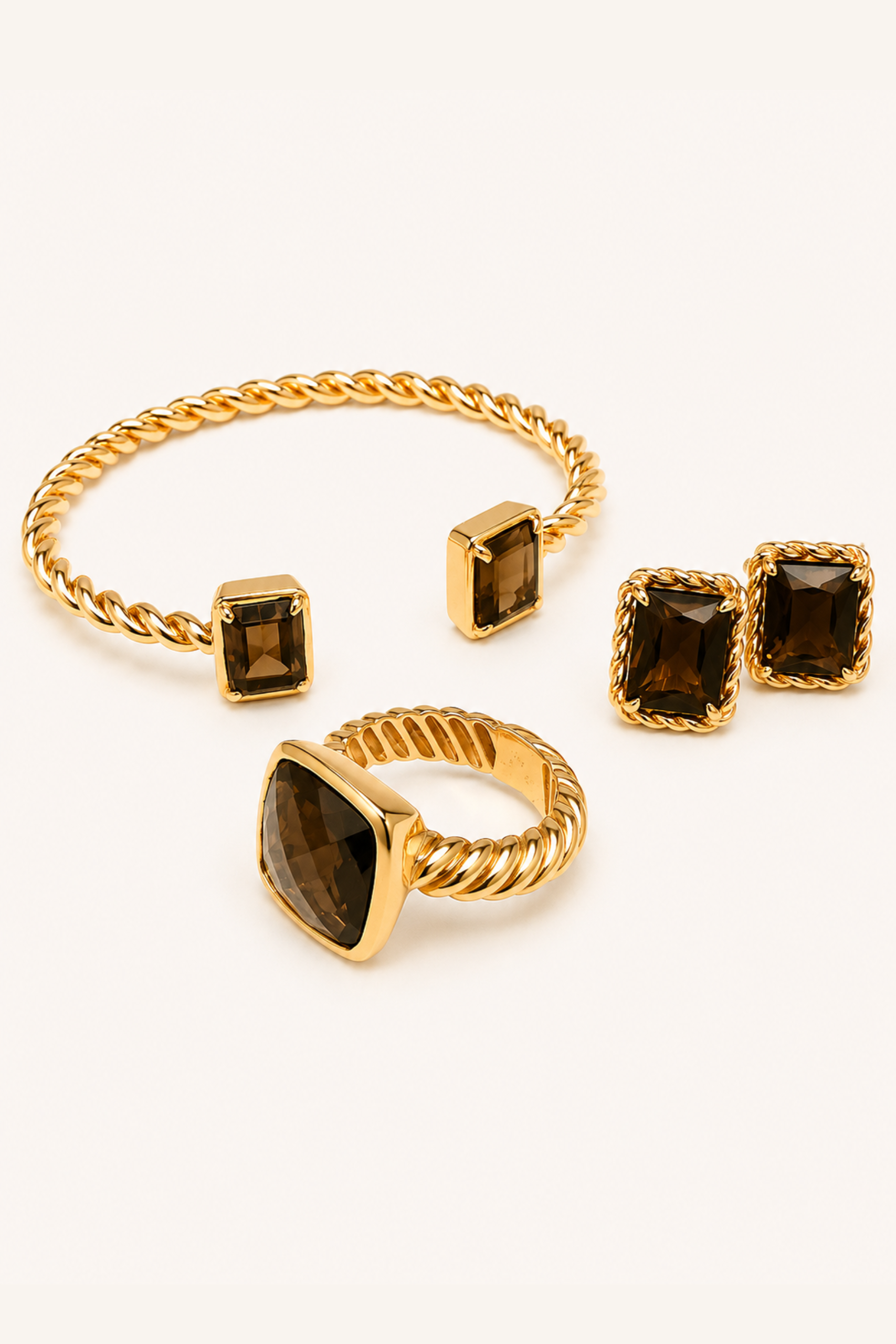 Bracelete Torção | Quartzo-fumê